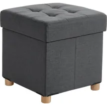 Relaxdays Hocker mit Stauraum Polyester 38 x 38 x 38 cm Dunkelgrau