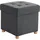 Relaxdays Hocker mit Stauraum Polyester 38 x 38 x 38 cm Dunkelgrau