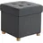 Relaxdays Hocker mit Stauraum Polyester 38 x 38 x 38 cm Dunkelgrau