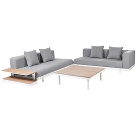 Beliani 5-Sitzer Loungeset 4-teilig grau/weiß