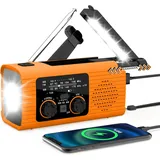 Noaa/am/fm-notfallwetterradio Mit Tragbarer 4000-mah-powerbank, Usb-aufladung/solar/handkurbel, Taschenlampe, Sos-alarm, Radios Für Outdoor- Und Indoor-camping
