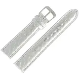 MARBURGER Uhrenarmband 14mm Leder silberfarben