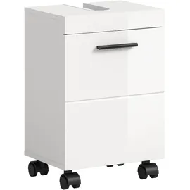 Möbel Boss Waschbeckenunterschrank Nova 40 x 58 x 30 cm Weiß Hochglanz