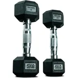 Hanteln Hexagon Set – 2 x 5 kg – Dumbbell Set - Kurzhanteln – Schwarz 5 KG