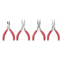 Mikro Zangen Set 4-tlg. Flachzange Spitzzange Rundzange Seitenschneider