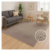 Carpet City Waschbarer Teppich Einfarbig Kurzflor - 80x140 cm