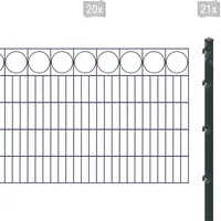 Arvotec Doppelstabmattenzaun »ESSENTIAL 100 zum Einbetonieren "Ring" mit Zierleiste«, Zaunhöhe 100 cm, Zaunlänge 2 - 60 m 84615062-0 anthrazit H/L: 100 cm x 40 m