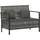 vidaXL Gartenbank 2-Sitzer mit Kissen Grau Poly Rattan