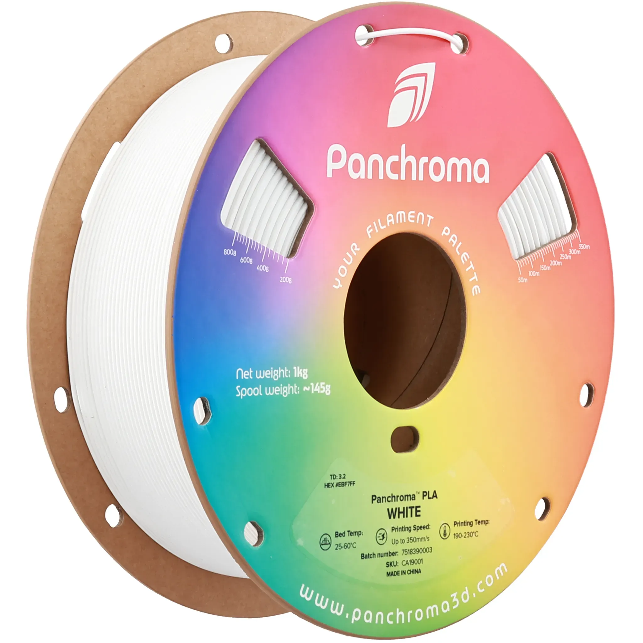 PanchromaTM PLA, Filamentgröße: 1.75mm, Farbe: Weiss, Gewicht: 1 kg