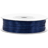 Creativery Satinband, Satinband 3mm x 50m Rolle Dunkelblau blau