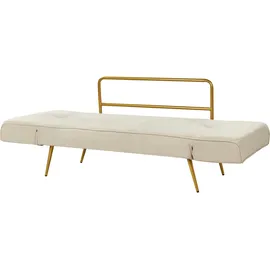 Beliani Schlafsofa Stoff Beige SAARELA