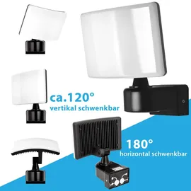 Maxkomfort Außenwandleuchte LED schwarz 30 W 2200 lm IP65 schwenkbar