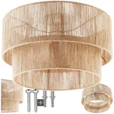 Tectake tectake® Deckenleuchte Lignea Lux aus Jute Boho-Stil 40W - braun