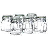 Mäser 925339 Gothika, Einmachglas 750 ml, 6er Set, made in Germany, Vorratsgläser mit Deckel und Drahtbügel zum luftdichten Aufbewahren, Einkochen und Einlegen, Glas, transparent