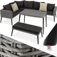 Tectake Rattan Lounge mit Aluminiumgestell hochwertiges Geflecht