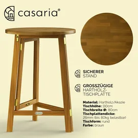 CASARIA Bistrotisch Ø 80 x 110 cm Holz Braun
