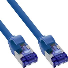 InLine InLine® Patchkabel Slim, Cat.6A, S/FTP, TPE (LSZH) flexibel, PoE, blau, 3m