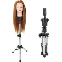 Cocoarm Puppenkopfständer für Friseure Übungskopf Stativ Ständer Friseurstativ Stativ Einstellbar Stativ Übungskopf Ständer für Überungskopf Puppen Kopf Halter 30-58.5 cm (Silber)