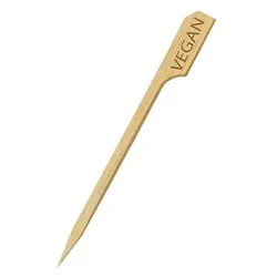 1000 Bambus Food Marker Food-Marker Picker "VEGAN" 9 cm