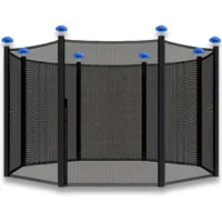 Trampolin Sicherheitsnetz Ersatznetz Ø 305 cm – 8 Pfosten außenliegend inkl. Kappen – Trampolin Zubehör rund - Schwarz