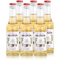 6x Monin Vanille / Vanilla Sirup, 250 ml Flasche