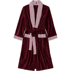 bonprix Frottee Bademantel aus Baumwolle, rot, 52/54 (XXL), Frottee