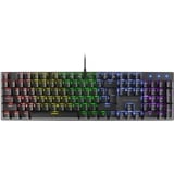 MARSGAMING Gaming MK422 Schwarz, Mechanische Tastatur RGB, Antighosting, Mechanischer Switch Braun, US Sprache, MK422BRUS