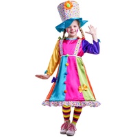 Dress Up America 852-M Polka Dots Clown-Kostüm-Größe Mittel (8-10 Jahre) Getüpfeltes Clownkostüm für Mädchen, Mehrfarbig, (Taille: 76-82 Höhe: 114-127 cm)