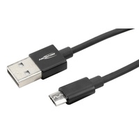 Ansmann USB 2.0 USB-A Stecker, USB-Micro-B Stecker 2.00m Schwarz