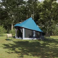 VidaXL Familienzelt Tipi Blau für 6 Personen wasserfest