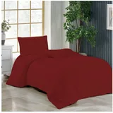 livessa Bettwäsche Bettwäsche Baumwolle 13 Farbe, 3 teilig, % 100 Baumwolle Jersey(140 g/qm) - Bettbezug + Kissenbezug rot