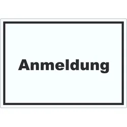Anmeldung Aufkleber mit Text Aufnahme waagerecht A0 (841x1189mm)
