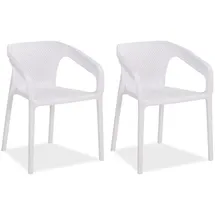 Homestyle4u Gartenstuhl 2er Set in Weiß 2694