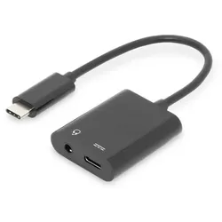 DIGITUS USB Type-C Adapter Type-C auf USB--C + 3.5mm Klinke