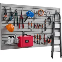 Vevor Werkzeugwand 1225x2450x20 mm, PVC-Garagen-Lamellenwand mit Zubehör, 136 kg