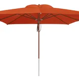 anndora® Sonnenschirm Gastronomie Holz 4 x 4 m quadratisch - Winddach Terracotta