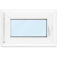 Kellerfenster 60 x 40 cm, Kunststoff, aluplast IDEAL 4000, Weiß, 2-fach Verglasung, Dreh-Kipp-Öffnung, individuell konfigurieren