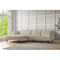 Fun Möbel Ecksofa Designersofa AGADA in Stoff Poso Creme