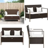 Vidaxl - Gartenbank 2-sitzer Mit Kissen Braun Poly Rattan - Gartenbank - Outdoor Möbel - Balkonmöbel - Terrassenmöbeln - Rattan Gartenbank - Home & Living
