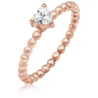Elli Verlobungsring Verlobungsring Herz Zirkonia Kristall 925 Silber goldfarben 52 mm