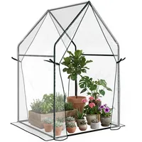 Pangivo Tomatenhaus, Transparent, Kunststoff, 90x145x90 cm, Gartenzubehör, Gewächshäuser