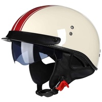 Motorrad Jethelm Mit Visier, Halbhelm Retro Motorradhelm, Für Bike Cruiser Chopper Moped Scooter Offenem Herren Und Damen Helm DOT/ECE-Zertifizierung