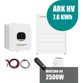 Growatt MIN 2500-XH Hybrid Wechselrichter mit 7,6 kWh Solarspeicher-Set