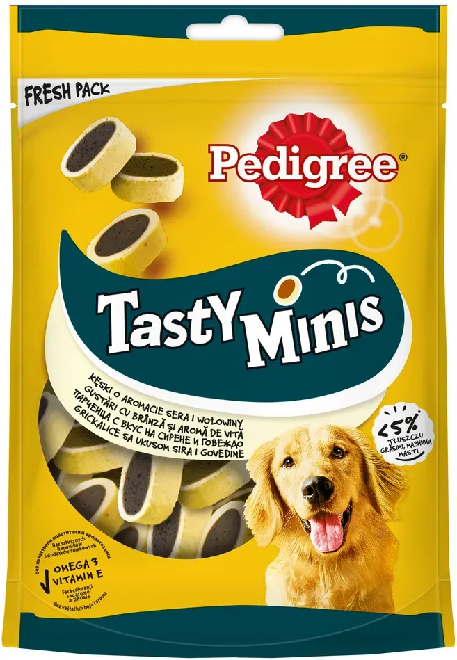 Pedigree Tasty Bites Cheesy Bites mit Käse und Rindfleisch 140g (Rabatt für Stammkunden 3%)