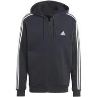 Adidas Essentials 3-Streifen Kapuzenjacke schwarz S