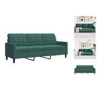 VidaXL 3-Sitzer-Sofa Dunkelgrün 180 cm Samt