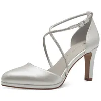 TAMARIS Damen Pumps mit Blockabsatz, weiß, 41 EU - 41 EU