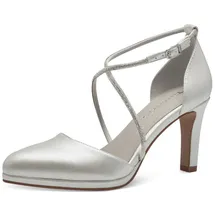 TAMARIS Damen Pumps mit Blockabsatz, weiß, 41 EU - 41 EU