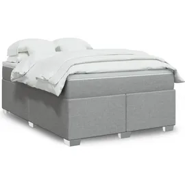 vidaXL Boxspringbett mit Matratze Hellgrau 140x200 cm Stoff