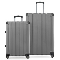 Hauptstadtkoffer Q-Damm - 2er Kofferset, Trolley-Set, TSA, Rollkoffer, Reisekoffer, (M & L), Silber